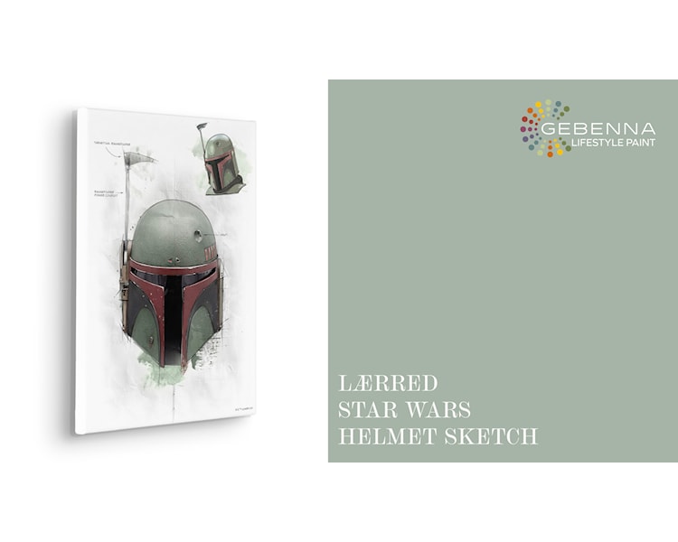 Lærred Star Wars Boba Fett Helmet Sketch